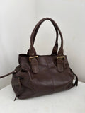 Genuine Leather Gigi Dark Brown Shoulder Bag