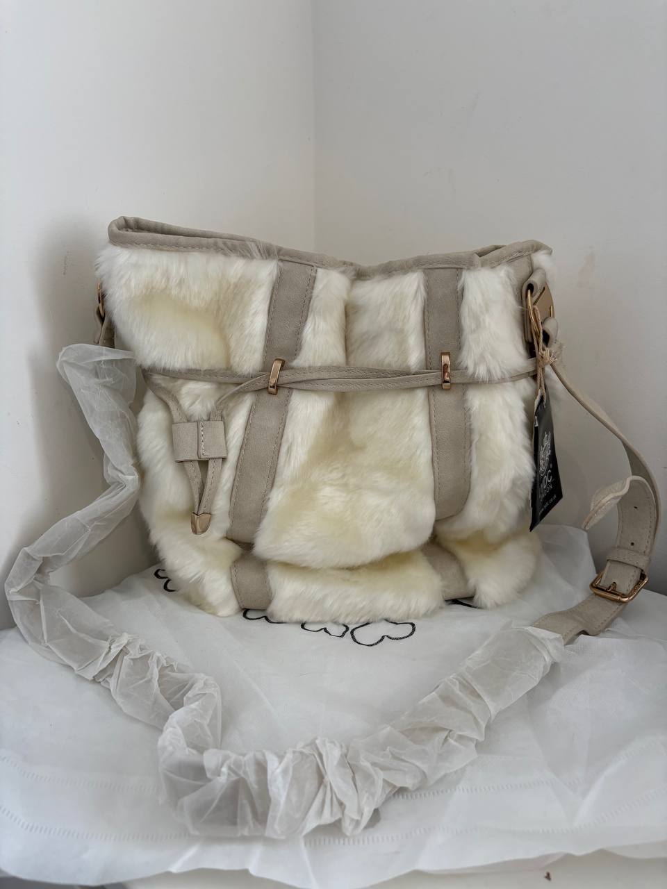 Faux Fur LYDC London Cross Body Bag