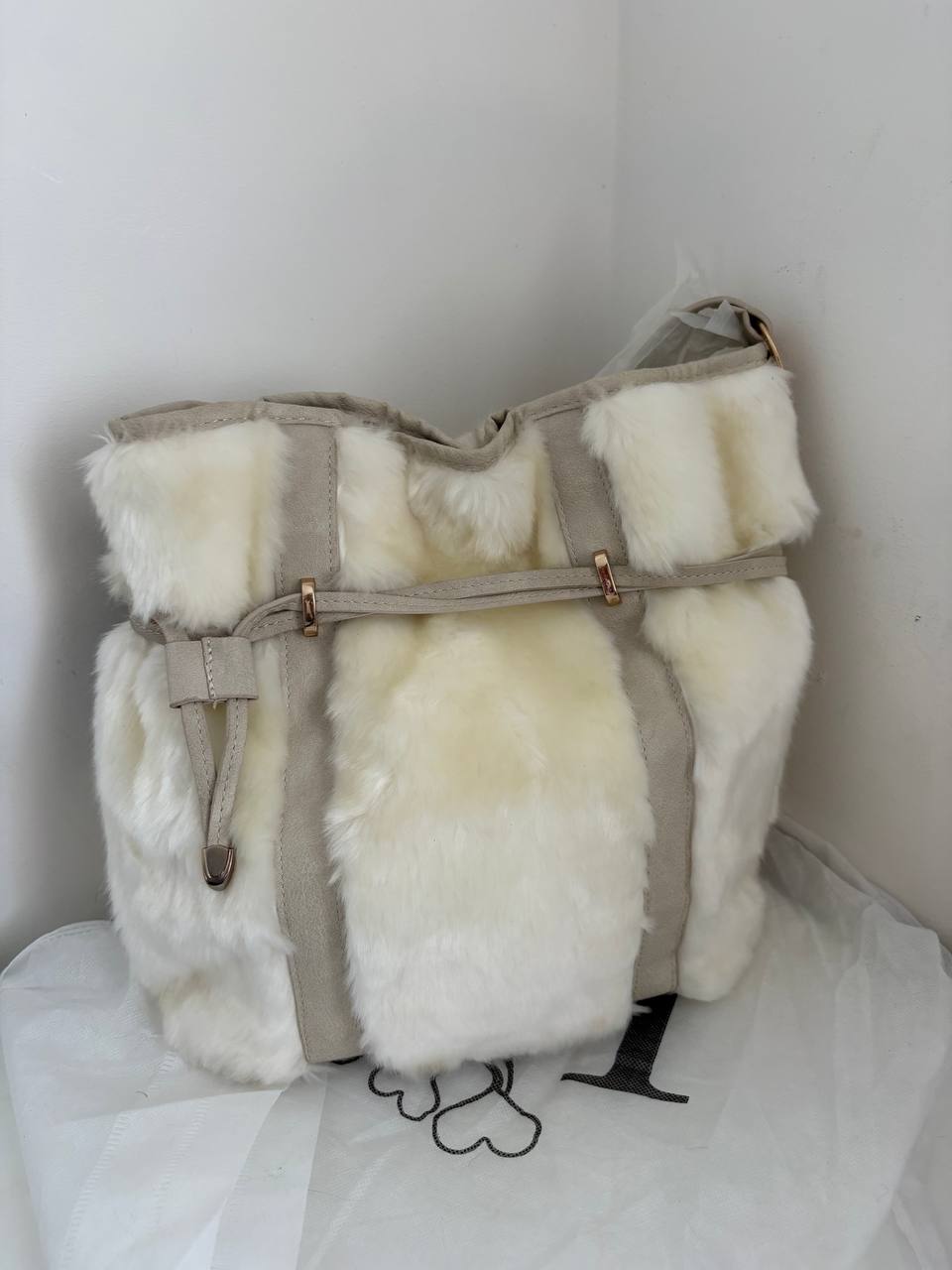 Faux Fur LYDC London Cross Body Bag
