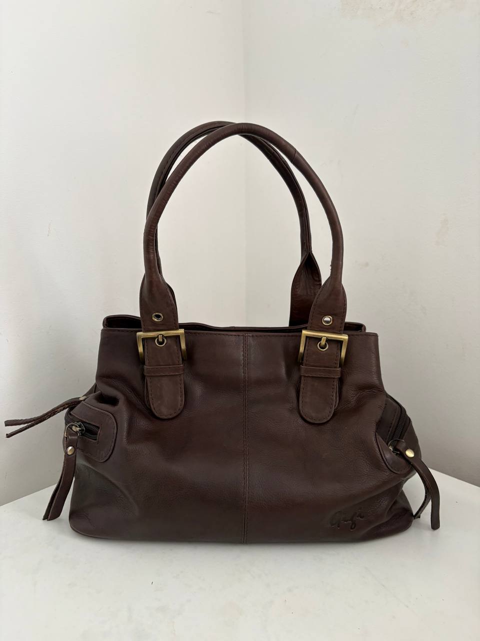 Genuine Leather Gigi Dark Brown Shoulder Bag